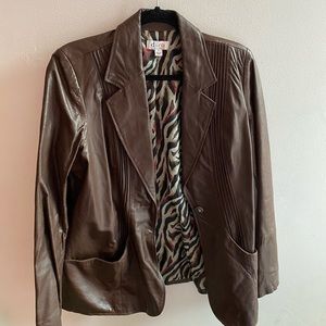 Brown Leather Stylish Jacket